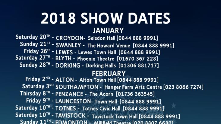 2018 January-March show dates